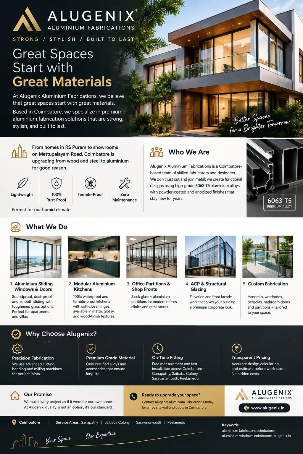 Alugenix Aluminium Fabrication: Crafting Modern Space in Coimbatore